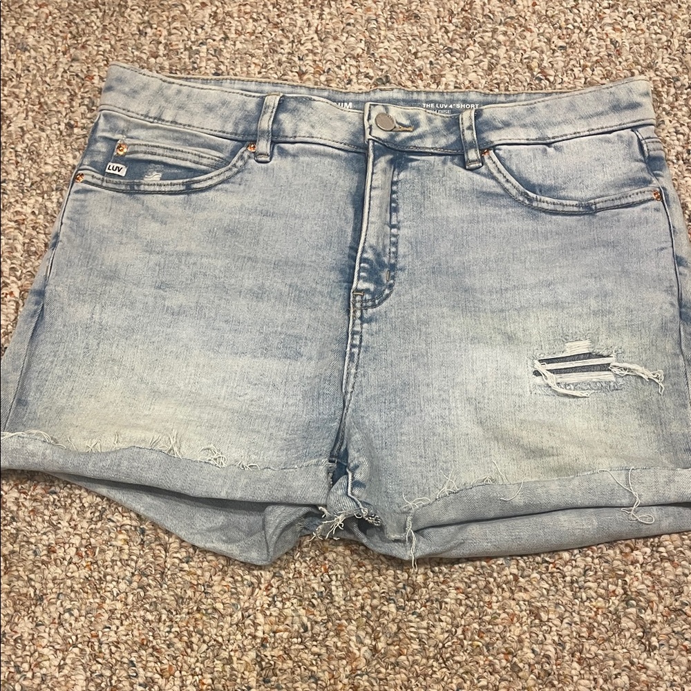Light Blue Distressed Jean Shorts